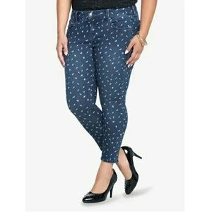 Torrid Denim Super Skinny Stiletto Jeans Lightning Bolt Print Size 12 NWT
